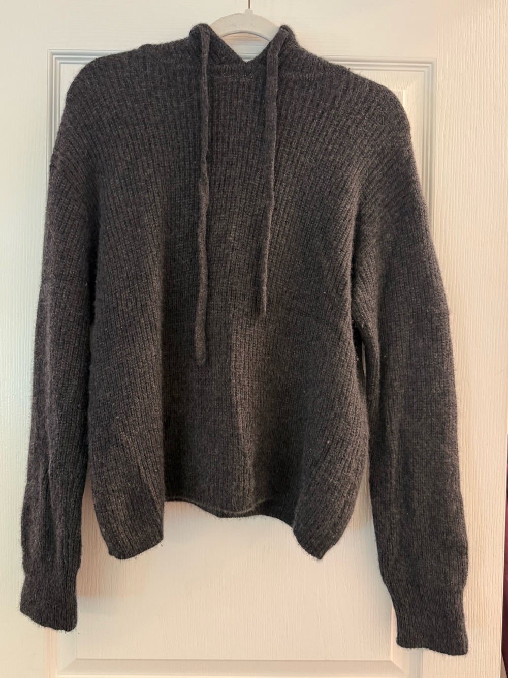 Quince Mongolian Cashmere Fisherman Hoodie in Charcoal
